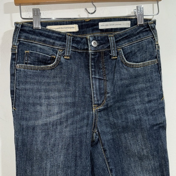 Pilcro jeans anthropologie sz 27 skinny high rise Dark Blue Jeans distressed - Picture 2 of 7